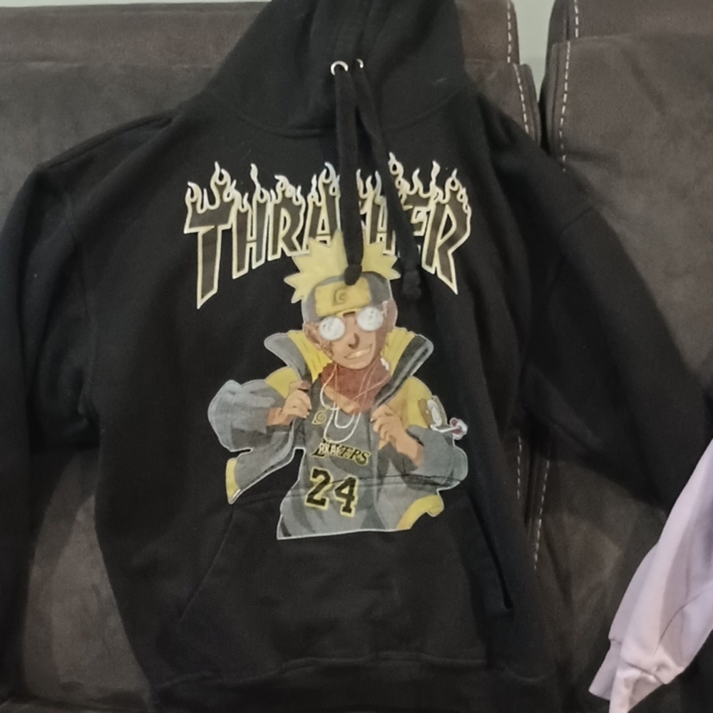 Thrasher Black and Yellow Graphic Hoodie